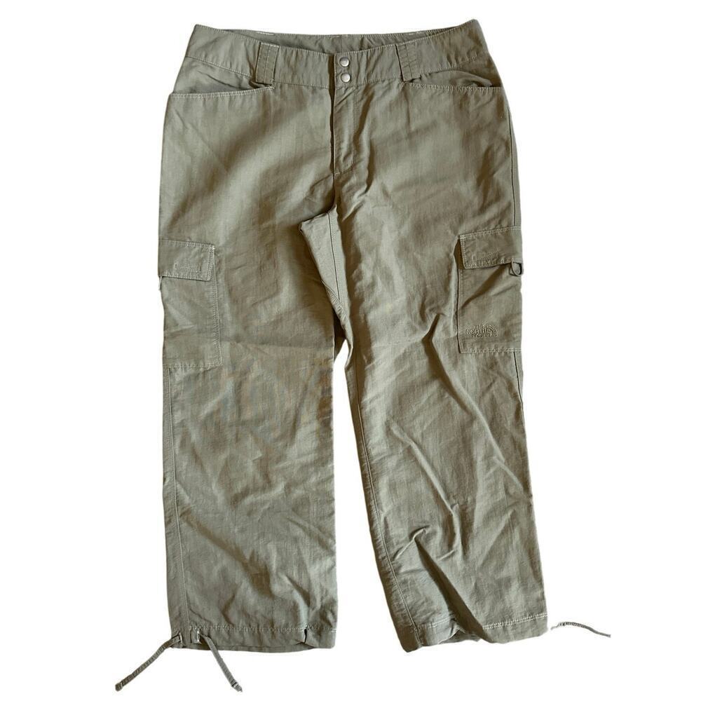 Women’s North Face Tan Hiking Outdoor Capri Pants Size 8